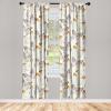 Ambesonne Gothic Wings Curtains, Outline Style Illustrated Wild Nature Moth Pattern Neutral Colors, Window Treatments 2 Panel Set for Living Room Bedroom, Pair of – 28″ x 63″, Charcoal Grey Sea Blue(Champagne Marigold Ivory)