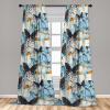 Ambesonne Gothic Wings Curtains, Outline Style Illustrated Wild Nature Moth Pattern Neutral Colors, Window Treatments 2 Panel Set for Living Room Bedroom, Pair of – 28″ x 63″, Charcoal Grey Sea Blue(Pale Blue Marigold and Ivory)
