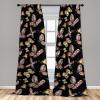Ambesonne Gothic Wings Curtains, Outline Style Illustrated Wild Nature Moth Pattern Neutral Colors, Window Treatments 2 Panel Set for Living Room Bedroom, Pair of – 28″ x 63″, Charcoal Grey Sea Blue(Charcoal Grey Dried Rose)