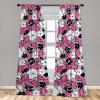 Ambesonne Gothic Wings Curtains, Outline Style Illustrated Wild Nature Moth Pattern Neutral Colors, Window Treatments 2 Panel Set for Living Room Bedroom, Pair of – 28″ x 63″, Charcoal Grey Sea Blue(Pink Charcoal Grey and White)