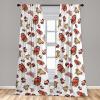 Ambesonne Gothic Wings Curtains, Outline Style Illustrated Wild Nature Moth Pattern Neutral Colors, Window Treatments 2 Panel Set for Living Room Bedroom, Pair of – 28″ x 63″, Charcoal Grey Sea Blue(Champagne Dark Coral)