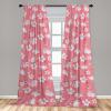 Ambesonne Gothic Wings Curtains, Outline Style Illustrated Wild Nature Moth Pattern Neutral Colors, Window Treatments 2 Panel Set for Living Room Bedroom, Pair of – 28″ x 63″, Charcoal Grey Sea Blue(Pastel Pink and Blue Grey)