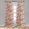 Ambesonne Gothic Wings Curtains, Outline Style Illustrated Wild Nature Moth Pattern Neutral Colors, Window Treatments 2 Panel Set for Living Room Bedroom, Pair of – 28″ x 63″, Charcoal Grey Sea Blue(Sand Brown and Grey Pink)