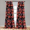 Ambesonne Gothic Wings Curtains, Outline Style Illustrated Wild Nature Moth Pattern Neutral Colors, Window Treatments 2 Panel Set for Living Room Bedroom, Pair of – 28″ x 63″, Charcoal Grey Sea Blue(Pale Fuchsia and Burgundy)
