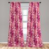 Ambesonne Gothic Wings Curtains, Outline Style Illustrated Wild Nature Moth Pattern Neutral Colors, Window Treatments 2 Panel Set for Living Room Bedroom, Pair of – 28″ x 63″, Charcoal Grey Sea Blue(Pale Fuchsia and Pastel Pink)