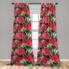 Ambesonne Gothic Wings Curtains, Outline Style Illustrated Wild Nature Moth Pattern Neutral Colors, Window Treatments 2 Panel Set for Living Room Bedroom, Pair of – 28″ x 63″, Charcoal Grey Sea Blue(Scarlet Olive Green and White)