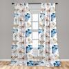Ambesonne Gothic Wings Curtains, Outline Style Illustrated Wild Nature Moth Pattern Neutral Colors, Window Treatments 2 Panel Set for Living Room Bedroom, Pair of – 28″ x 63″, Charcoal Grey Sea Blue(White Pale Camel Sky Blue)