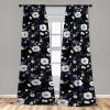 Ambesonne Gothic Wings Curtains, Outline Style Illustrated Wild Nature Moth Pattern Neutral Colors, Window Treatments 2 Panel Set for Living Room Bedroom, Pair of – 28″ x 63″, Charcoal Grey Sea Blue(Dark Orange Night Blue)