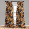 Ambesonne Gothic Wings Curtains, Outline Style Illustrated Wild Nature Moth Pattern Neutral Colors, Window Treatments 2 Panel Set for Living Room Bedroom, Pair of – 28″ x 63″, Charcoal Grey Sea Blue(Dark Sepia Apricot)