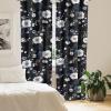 Ambesonne Gothic Wings Curtains, Outline Style Illustrated Wild Nature Moth Pattern Neutral Colors, Window Treatments 2 Panel Set for Living Room Bedroom, Pair of – 28″ x 63″, Charcoal Grey Sea Blue(Dark Orange Night Blue)