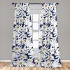 Ambesonne Gothic Wings Curtains, Outline Style Illustrated Wild Nature Moth Pattern Neutral Colors, Window Treatments 2 Panel Set for Living Room Bedroom, Pair of – 28″ x 63″, Charcoal Grey Sea Blue(Dark Night Blue and Marigold)