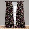 Ambesonne Gothic Wings Curtains, Outline Style Illustrated Wild Nature Moth Pattern Neutral Colors, Window Treatments 2 Panel Set for Living Room Bedroom, Pair of – 28″ x 63″, Charcoal Grey Sea Blue(Pastel Brown and Eggplant)
