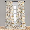 Ambesonne Gothic Wings Curtains, Outline Style Illustrated Wild Nature Moth Pattern Neutral Colors, Window Treatments 2 Panel Set for Living Room Bedroom, Pair of – 28″ x 63″, Charcoal Grey Sea Blue(Champagne Marigold Ivory)