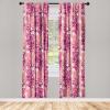 Ambesonne Gothic Wings Curtains, Outline Style Illustrated Wild Nature Moth Pattern Neutral Colors, Window Treatments 2 Panel Set for Living Room Bedroom, Pair of – 28″ x 63″, Charcoal Grey Sea Blue(Pale Fuchsia and Pastel Pink)