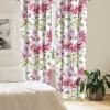 Ambesonne Hibiscus Curtains, Watercolor Silhouettes of Tropical Floral with Neutral Colors Boho Art, Window Treatments 2 Panel Set for Living Room Bedroom, Pair of – 28″ x 63″, Dark Coral Coral White(Magenta Peacock Green)