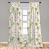 Ambesonne Hibiscus Curtains, Watercolor Silhouettes of Tropical Floral with Neutral Colors Boho Art, Window Treatments 2 Panel Set for Living Room Bedroom, Pair of – 28″ x 63″, Dark Coral Coral White(Fern Green Pale Fuchsia)