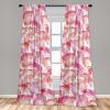 Ambesonne Hibiscus Curtains, Watercolor Silhouettes of Tropical Floral with Neutral Colors Boho Art, Window Treatments 2 Panel Set for Living Room Bedroom, Pair of – 28″ x 63″, Dark Coral Coral White(Hot Pink Dark Salmon)