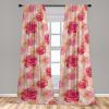 Ambesonne Hibiscus Curtains, Watercolor Silhouettes of Tropical Floral with Neutral Colors Boho Art, Window Treatments 2 Panel Set for Living Room Bedroom, Pair of – 28″ x 63″, Dark Coral Coral White(Dark Pink Pastel Pink)