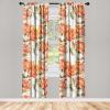 Ambesonne Hibiscus Curtains, Watercolor Silhouettes of Tropical Floral with Neutral Colors Boho Art, Window Treatments 2 Panel Set for Living Room Bedroom, Pair of – 28″ x 63″, Dark Coral Coral White(Vermilion Peacock Green)