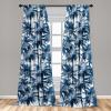 Ambesonne Hibiscus Curtains, Watercolor Silhouettes of Tropical Floral with Neutral Colors Boho Art, Window Treatments 2 Panel Set for Living Room Bedroom, Pair of – 28″ x 63″, Dark Coral Coral White(Blue Grey Dark Sky Blue)
