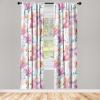 Ambesonne Hibiscus Curtains, Watercolor Silhouettes of Tropical Floral with Neutral Colors Boho Art, Window Treatments 2 Panel Set for Living Room Bedroom, Pair of – 28″ x 63″, Dark Coral Coral White(Sea Blue Rose Cream)