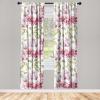 Ambesonne Hibiscus Curtains, Watercolor Silhouettes of Tropical Floral with Neutral Colors Boho Art, Window Treatments 2 Panel Set for Living Room Bedroom, Pair of – 28″ x 63″, Dark Coral Coral White(Magenta Peacock Green)