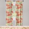 Ambesonne Hibiscus Curtains, Watercolor Silhouettes of Tropical Floral with Neutral Colors Boho Art, Window Treatments 2 Panel Set for Living Room Bedroom, Pair of – 28″ x 63″, Dark Coral Coral White(Dark Coral Mustard White)