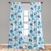 Ambesonne Hibiscus Curtains, Watercolor Silhouettes of Tropical Floral with Neutral Colors Boho Art, Window Treatments 2 Panel Set for Living Room Bedroom, Pair of – 28″ x 63″, Dark Coral Coral White(Sea Blue Lime Green White)