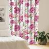 Ambesonne Hibiscus Curtains, Watercolor Silhouettes of Tropical Floral with Neutral Colors Boho Art, Window Treatments 2 Panel Set for Living Room Bedroom, Pair of – 28″ x 63″, Dark Coral Coral White(Fuchsia Fern Green)