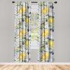 Ambesonne Hibiscus Curtains, Watercolor Silhouettes of Tropical Floral with Neutral Colors Boho Art, Window Treatments 2 Panel Set for Living Room Bedroom, Pair of – 28″ x 63″, Dark Coral Coral White(Mustard Dark Indigo White)