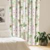 Ambesonne Hibiscus Curtains, Watercolor Silhouettes of Tropical Floral with Neutral Colors Boho Art, Window Treatments 2 Panel Set for Living Room Bedroom, Pair of – 28″ x 63″, Dark Coral Coral White(Fern Green Pale Fuchsia)