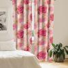 Ambesonne Hibiscus Curtains, Watercolor Silhouettes of Tropical Floral with Neutral Colors Boho Art, Window Treatments 2 Panel Set for Living Room Bedroom, Pair of – 28″ x 63″, Dark Coral Coral White(Dark Pink Pastel Pink)