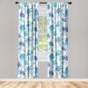 Ambesonne Hibiscus Curtains, Watercolor Silhouettes of Tropical Floral with Neutral Colors Boho Art, Window Treatments 2 Panel Set for Living Room Bedroom, Pair of – 28″ x 63″, Dark Coral Coral White(Sea Blue Lime Green White)