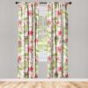 Ambesonne Hibiscus Curtains, Watercolor Silhouettes of Tropical Floral with Neutral Colors Boho Art, Window Treatments 2 Panel Set for Living Room Bedroom, Pair of – 28″ x 63″, Dark Coral Coral White(Pistachio Green Dark Pink)