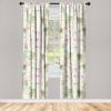 Ambesonne Hibiscus Curtains, Watercolor Silhouettes of Tropical Floral with Neutral Colors Boho Art, Window Treatments 2 Panel Set for Living Room Bedroom, Pair of – 28″ x 63″, Dark Coral Coral White(Fern Green Pale Fuchsia)