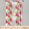 Ambesonne Hibiscus Curtains, Watercolor Silhouettes of Tropical Floral with Neutral Colors Boho Art, Window Treatments 2 Panel Set for Living Room Bedroom, Pair of – 28″ x 63″, Dark Coral Coral White(Laurel Green Dark Coral)