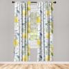 Ambesonne Hibiscus Curtains, Watercolor Silhouettes of Tropical Floral with Neutral Colors Boho Art, Window Treatments 2 Panel Set for Living Room Bedroom, Pair of – 28″ x 63″, Dark Coral Coral White(Mustard Peacock Green)