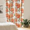 Ambesonne Hibiscus Curtains, Watercolor Silhouettes of Tropical Floral with Neutral Colors Boho Art, Window Treatments 2 Panel Set for Living Room Bedroom, Pair of – 28″ x 63″, Dark Coral Coral White(Vermilion Peacock Green)