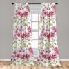 Ambesonne Hibiscus Curtains, Watercolor Silhouettes of Tropical Floral with Neutral Colors Boho Art, Window Treatments 2 Panel Set for Living Room Bedroom, Pair of – 28″ x 63″, Dark Coral Coral White(Magenta Peacock Green)