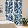 Ambesonne Hibiscus Curtains, Watercolor Silhouettes of Tropical Floral with Neutral Colors Boho Art, Window Treatments 2 Panel Set for Living Room Bedroom, Pair of – 28″ x 63″, Dark Coral Coral White(Blue Grey Dark Sky Blue)