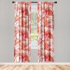 Ambesonne Hibiscus Curtains, Watercolor Silhouettes of Tropical Floral with Neutral Colors Boho Art, Window Treatments 2 Panel Set for Living Room Bedroom, Pair of – 28″ x 63″, Dark Coral Coral White(Dark Coral Coral White)