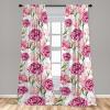 Ambesonne Hibiscus Curtains, Watercolor Silhouettes of Tropical Floral with Neutral Colors Boho Art, Window Treatments 2 Panel Set for Living Room Bedroom, Pair of – 28″ x 63″, Dark Coral Coral White(Fuchsia Fern Green)