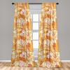 Ambesonne Hibiscus Curtains, Watercolor Silhouettes of Tropical Floral with Neutral Colors Boho Art, Window Treatments 2 Panel Set for Living Room Bedroom, Pair of – 28″ x 63″, Dark Coral Coral White(Burnt Orange Mustard)