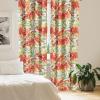 Ambesonne Hibiscus Curtains, Watercolor Silhouettes of Tropical Floral with Neutral Colors Boho Art, Window Treatments 2 Panel Set for Living Room Bedroom, Pair of – 28″ x 63″, Dark Coral Coral White(Dark Coral Mustard White)
