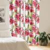 Ambesonne Hibiscus Curtains, Watercolor Silhouettes of Tropical Floral with Neutral Colors Boho Art, Window Treatments 2 Panel Set for Living Room Bedroom, Pair of – 28″ x 63″, Dark Coral Coral White(Laurel Green Dark Coral)