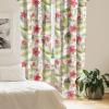 Ambesonne Hibiscus Curtains, Watercolor Silhouettes of Tropical Floral with Neutral Colors Boho Art, Window Treatments 2 Panel Set for Living Room Bedroom, Pair of – 28″ x 63″, Dark Coral Coral White(Pistachio Green Dark Pink)