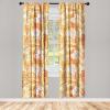 Ambesonne Hibiscus Curtains, Watercolor Silhouettes of Tropical Floral with Neutral Colors Boho Art, Window Treatments 2 Panel Set for Living Room Bedroom, Pair of – 28″ x 63″, Dark Coral Coral White(Burnt Orange Mustard)