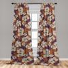 Ambesonne Hibiscus Curtains, Watercolor Silhouettes of Tropical Floral with Neutral Colors Boho Art, Window Treatments 2 Panel Set for Living Room Bedroom, Pair of – 28″ x 63″, Dark Coral Coral White(Burnt Orange Eggshell)