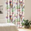 Ambesonne Hibiscus Curtains, Watercolor Silhouettes of Tropical Floral with Neutral Colors Boho Art, Window Treatments 2 Panel Set for Living Room Bedroom, Pair of – 28″ x 63″, Dark Coral Coral White(Fern Green Fuchsia)