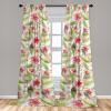 Ambesonne Hibiscus Curtains, Watercolor Silhouettes of Tropical Floral with Neutral Colors Boho Art, Window Treatments 2 Panel Set for Living Room Bedroom, Pair of – 28″ x 63″, Dark Coral Coral White(Pistachio Green Dark Pink)